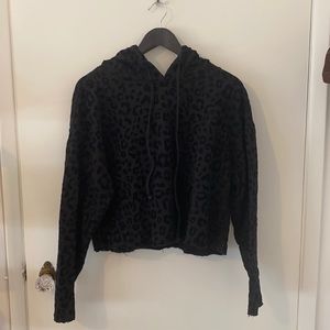 RtA Black Cropped Hoodie